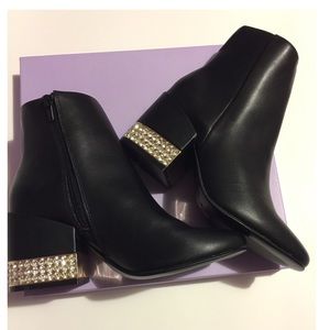 Madden Girl Ambrose Jeweled Block-Heel Booties